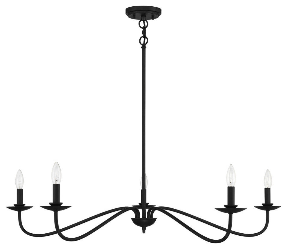 5-Light Chandelier, Matte Black