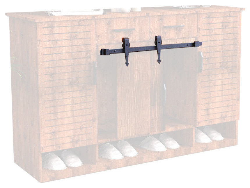Mini Sliding Barn Door Hardware Kit, Arrow Design, 108", Single
