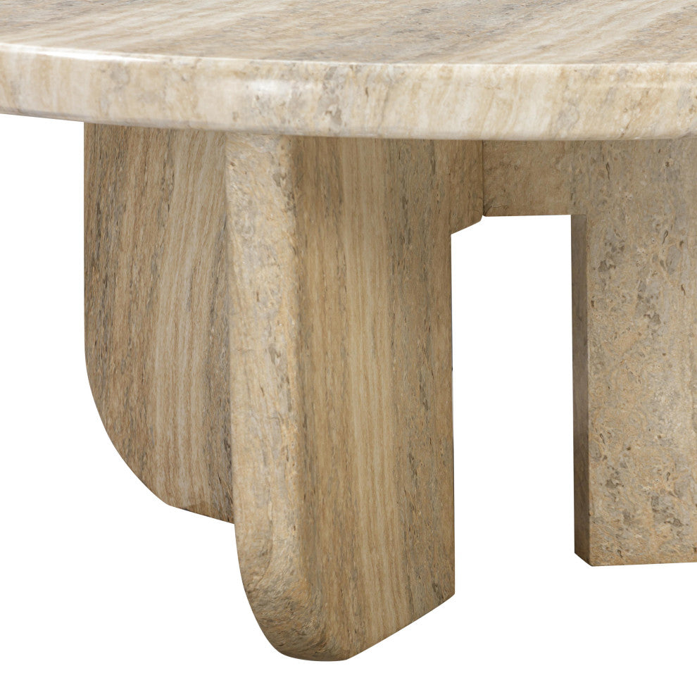 Patrizia Concrete Round Coffee Table - Travertine