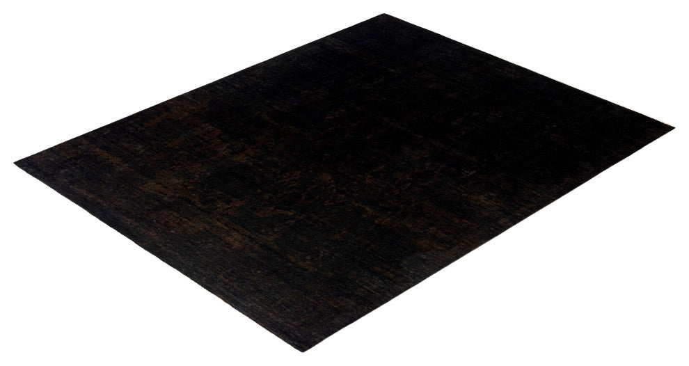 Overdyed One-of-a-Kind Hand-Knotted Area Rug Black, 8' 1" x 10' 1"