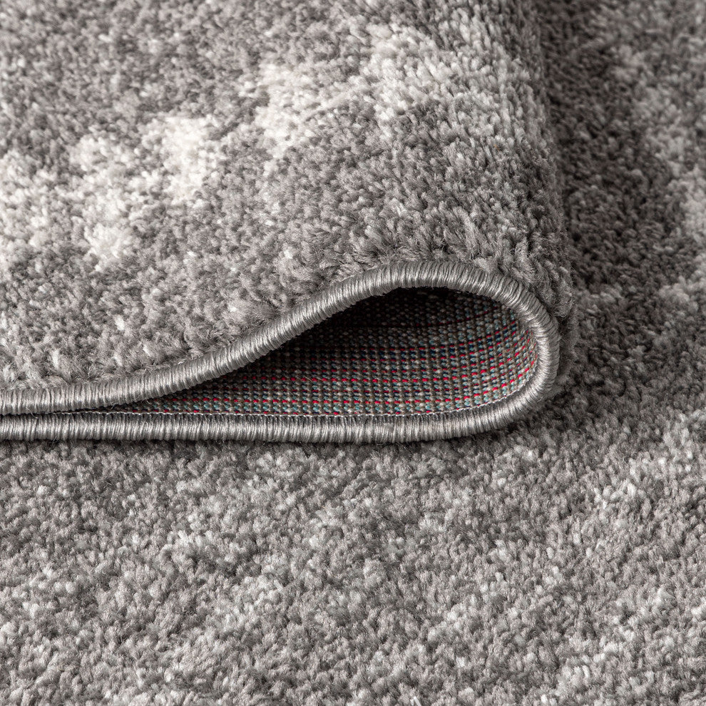 Zaina Moroccan Beni Souk Area Rug, Gray/Cream, 3 X 5