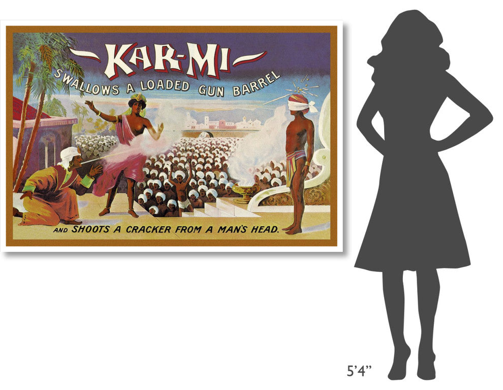 "Kar-Mi Swallows Loaded Gun Barrel" Paper Art, 62"x42"