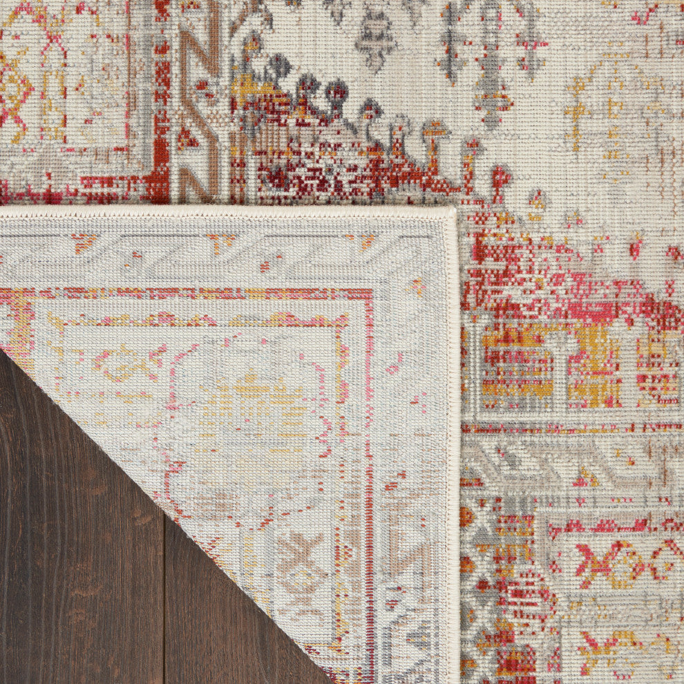 Nourison Vintage Kashan 2' x 4' Ivory Red Vintage Indoor Area Rug