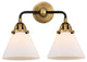 Large Cone Bath Vanity Light, Black Antique Brass, Matte White, Matte White