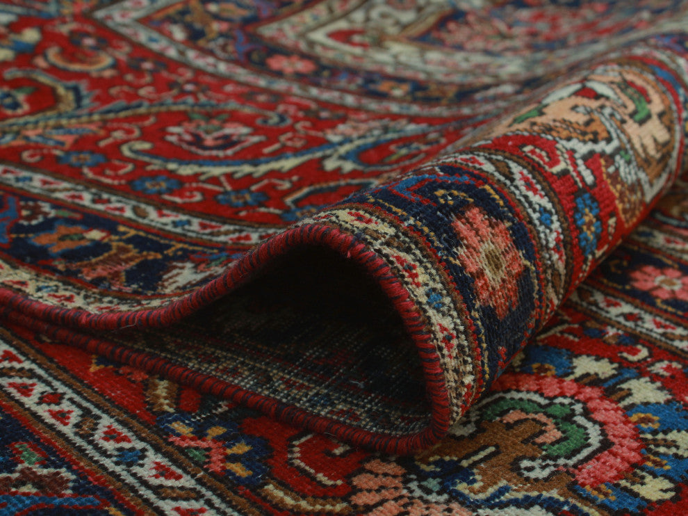 Fine Vintage Distressed Farangis Red Rug