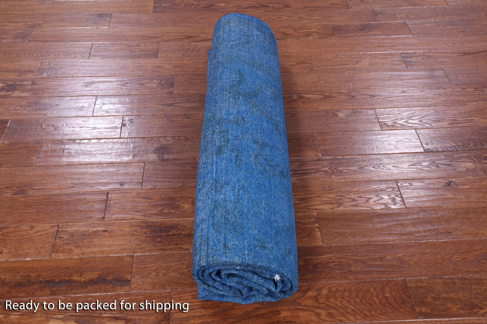 7' 10" X 10' 0" Hand Knotted Full Pile Overdyed Wool Rug - Q12716