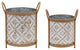 Footed Metal Aztec Planter, 3-Piece Set