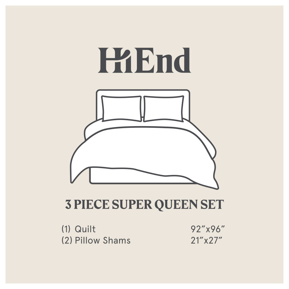 3-Piece HiEnd Accents Stella Faux Silk Velvet Quilt Set, Slate, Queen