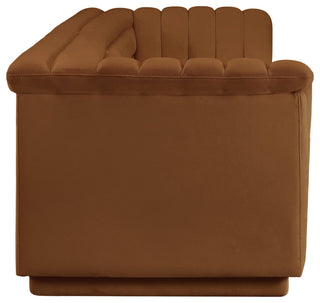 Cascade Upholstered Modular Sofa, Saddle, Velvet, Straight Sofa