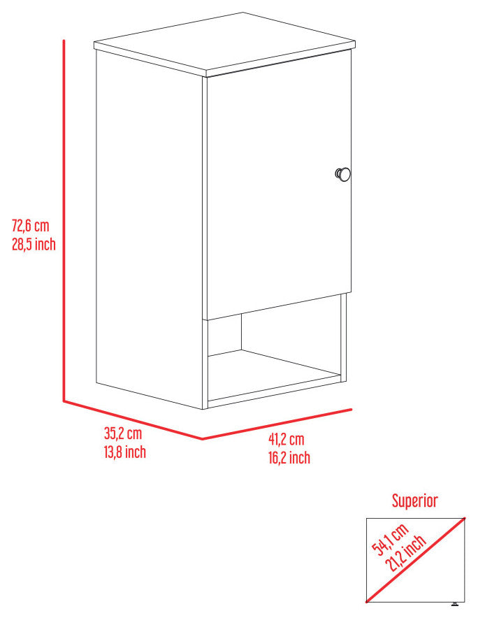 Alaska Medicine Cabinet with Open Shelf, Light Oak/ White