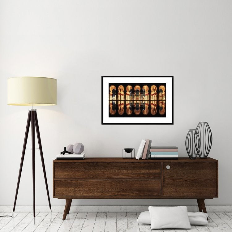 "Reflections in the Mosque" Framed Digital Print by Cuomo Massimo, 38"x26"