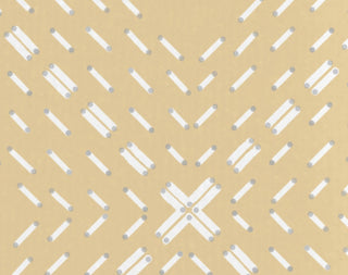 18"x30" Dots and Dashes Geometric Print Kitchen Towel, Gold