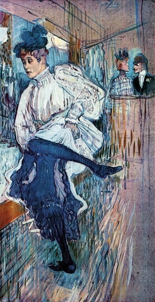 Henri De Toulouse-Lautrec Jane Avril Dancing, 15"x30" Gallery Wrapped Canvas