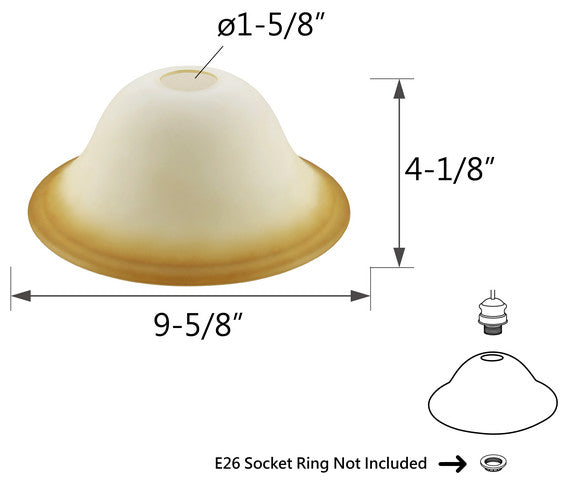 23505-11 Replacement Amber Torchiere Lamp Glass(42mm) Shade