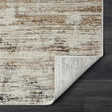 Brimah Gray/Ivory/Multi Distressed Stripe High-Low Indoor Area Rug, 7'9" X 9'9"