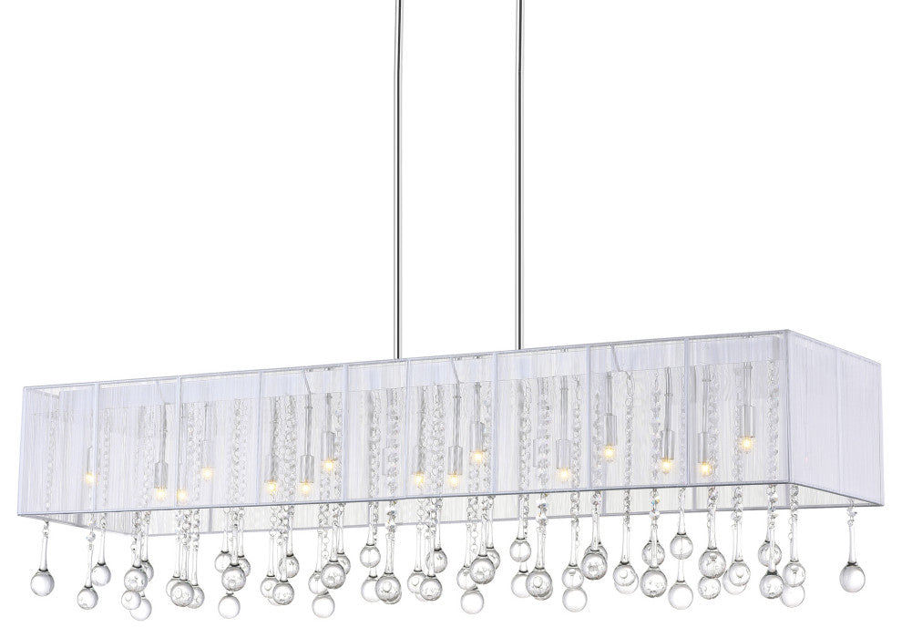 Water Drop 17 Light Drum Shade Chandelier With Chrome Finish