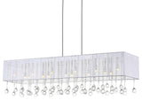 Water Drop 17 Light Drum Shade Chandelier With Chrome Finish