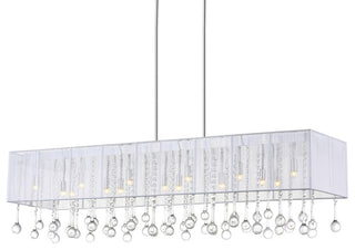 Water Drop 17 Light Drum Shade Chandelier With Chrome Finish