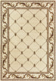 Corinthian 5318 Ivory Fleur-De-Lis Border Rug, 5'3"x7'7"