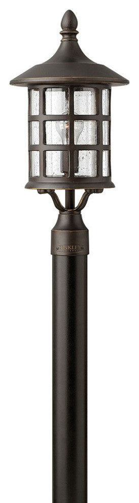 Freeport Outdoor Post/Pier Mount, Oil Rubbed Bronze With Clear Seedy Glass