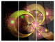 "Symmetrical Green Fractal Flower" Digital Metal Wall Art, 3 Panels, 36"x28"