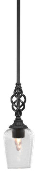Elegante Mini Pendant Shown In Matte Black Finish With 5" Clear Bubble Glass