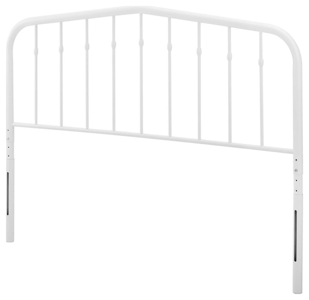 Headboard, King Size, Metal, White, Modern Farmhouse, Bedroom Master Suite