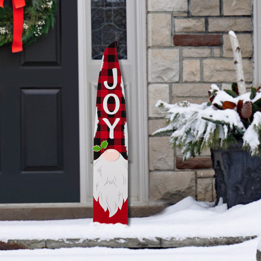 42"H Wooden Christmas Gnome Porch Sign