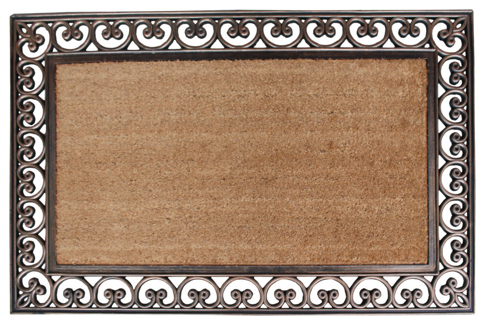 A1HC Rubber and Coir Classic Paisley Border Extra Large Double Doormat, 30"X48"