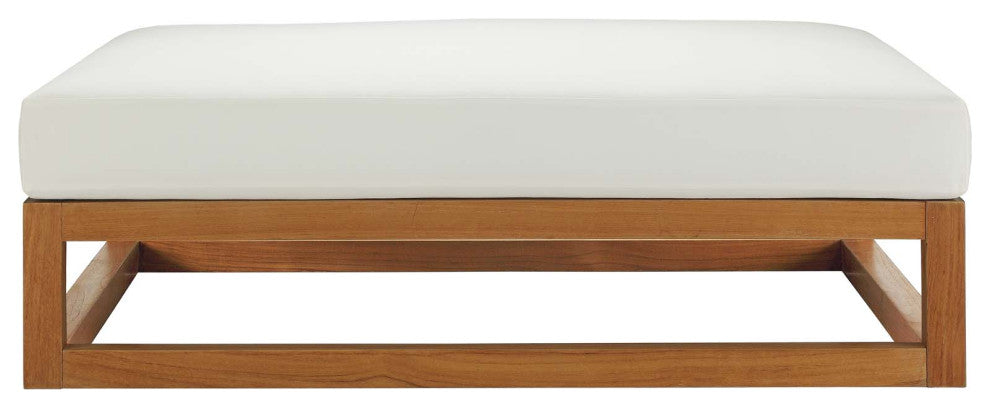 Outdoor Patio Lounge Sofa, Chair and Coffee Table Set, Wood, Natural White