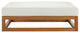 Outdoor Patio Lounge Sofa, Chair and Coffee Table Set, Wood, Natural White