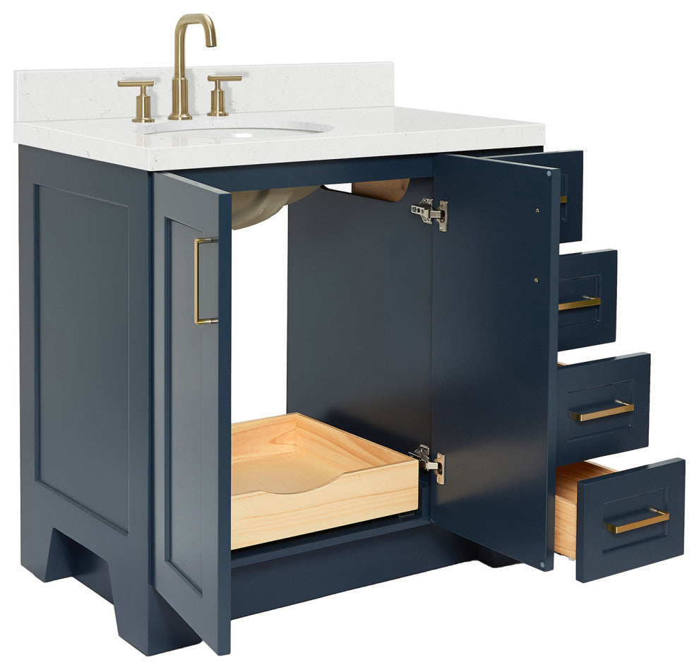 Ariel Taylor 36" Left Offset Single Oval Sink Bathroom Vanity