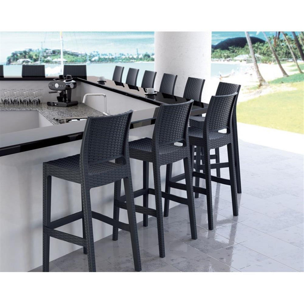 Home Square 29.5" Barstool in Dark Gray - Set of 2