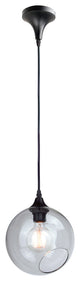 Sphere 8-inch Pendant Light in Gray by Nuevo, Clear