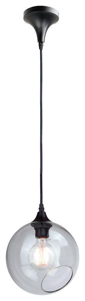Sphere 8-inch Pendant Light in Gray by Nuevo, Clear