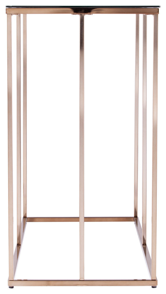 Nicholese Contemporary Glass-Top Console Table, Champagne
