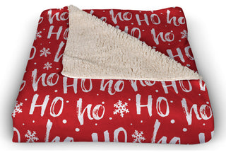 Ho Ho Ho Pattern 50x60 Sherpa Fleece Blanket