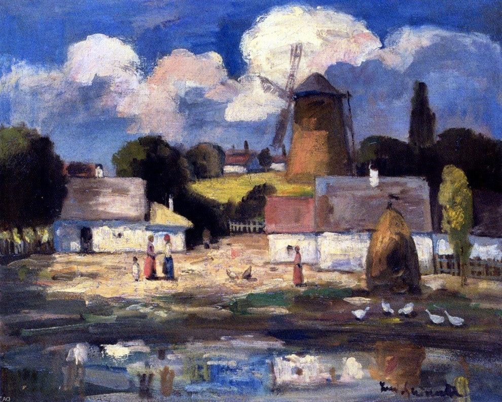 Bela Ivanyi-Grunwald A Village Scene, Gallery Wrapped Canvas Print, 20"x25"