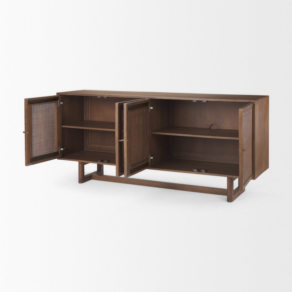 Grier Medium Brown Solid Wood WithCane Sideboard