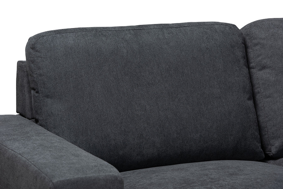Nevin Dark Gray Fabric Upholstered Sectional Sofa With Right Facing Chaise