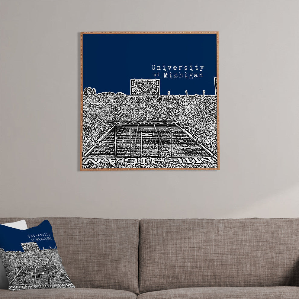 Deny Designs Bird Ave University of Michigan Navy Framed Wall Art