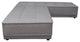 Slate 2 Piece Lounge With Moveable Backrest Supports, Gray Fabric