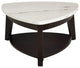 Francis White Marble Top Cocktail Table with Black Base