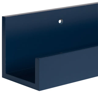 Levie Wooden Picture Ledge Wall Shelf Set, Navy Blue 2 Piece