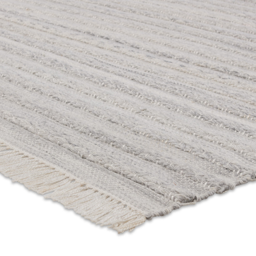 Jaipur Living Torre Indoor/Outdoor Solid Light Gray/Cream Area Rug, 3'x10'