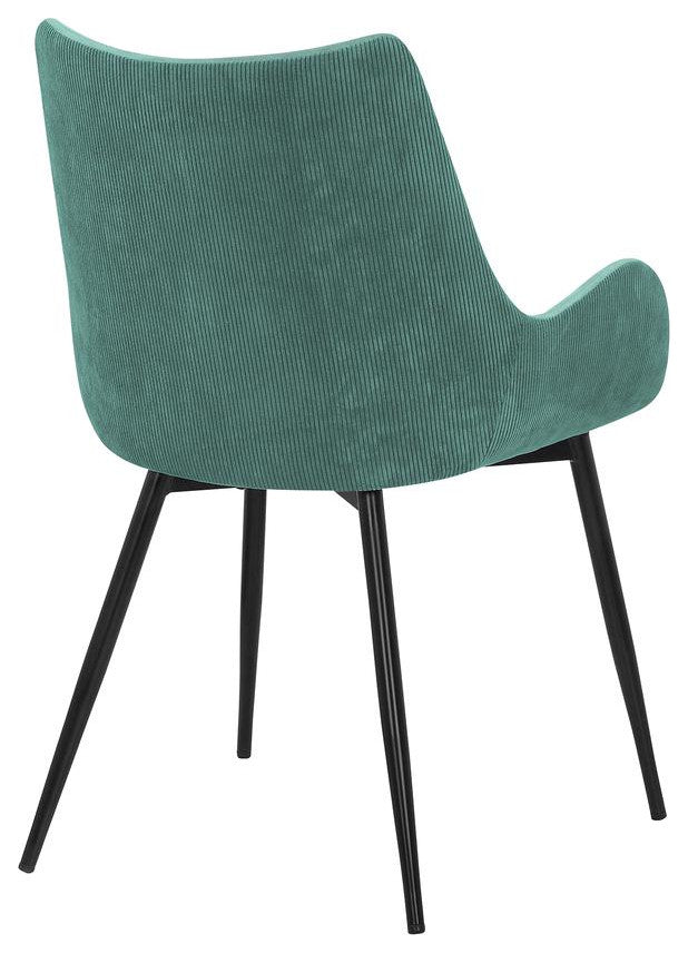 Avery Teal Fabric Dining Room Chair with Gold Legs
