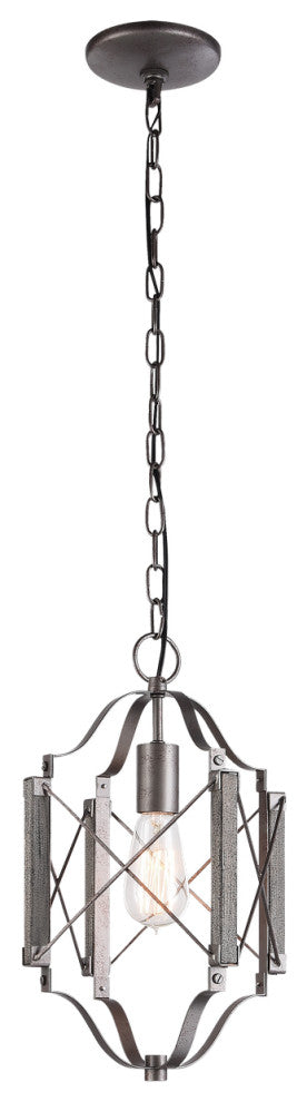 Matteo Lighting C71401WD One Light Pendant, Wood Grain Finish