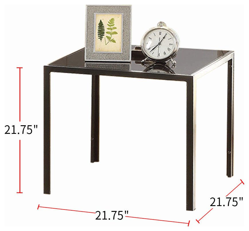 3 Piece Marble-like Table Set in Black