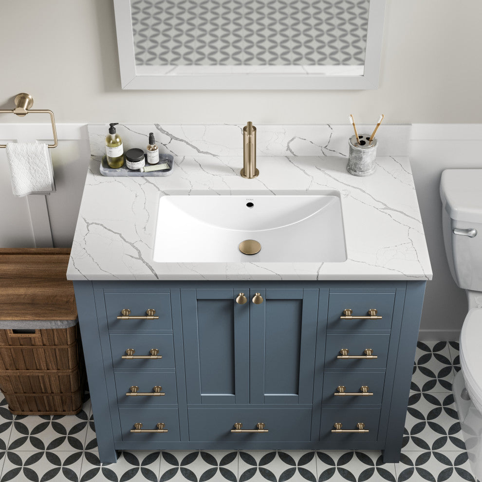 KRAUS Elavo 23 in. Rectangular Porcelain Ceramic Undermount Bathroom Sink