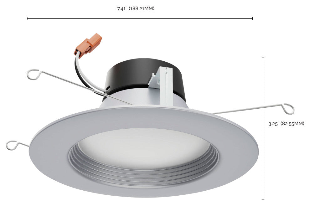 Satco Lighting 9W LED Downlight Retrofit 5"-6" CCT Selectable, Brushed Nickel